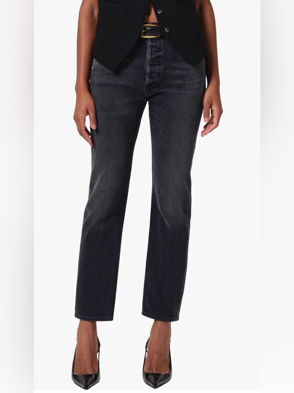 Citizens of Humanity Blaine High Waist Ankle Straight Leg Jeans 25;Vintage Black